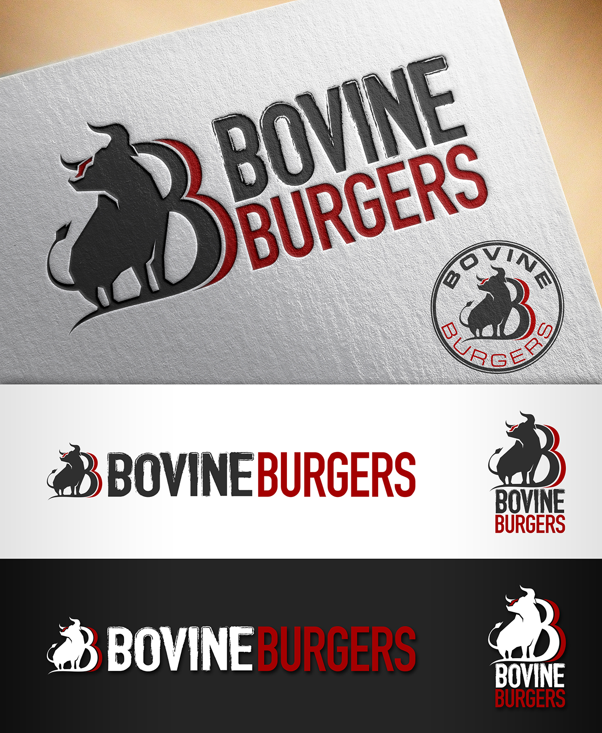 Logo Design by nivleik for Bovine Burgers, Inc. | Design #11843278