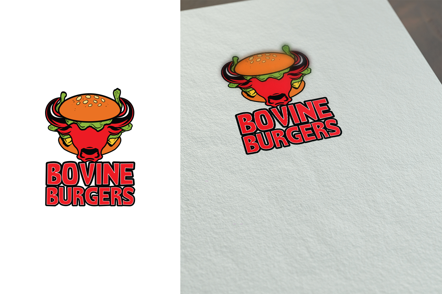 Logo Design by Grafactory for Bovine Burgers, Inc. | Design #11845665