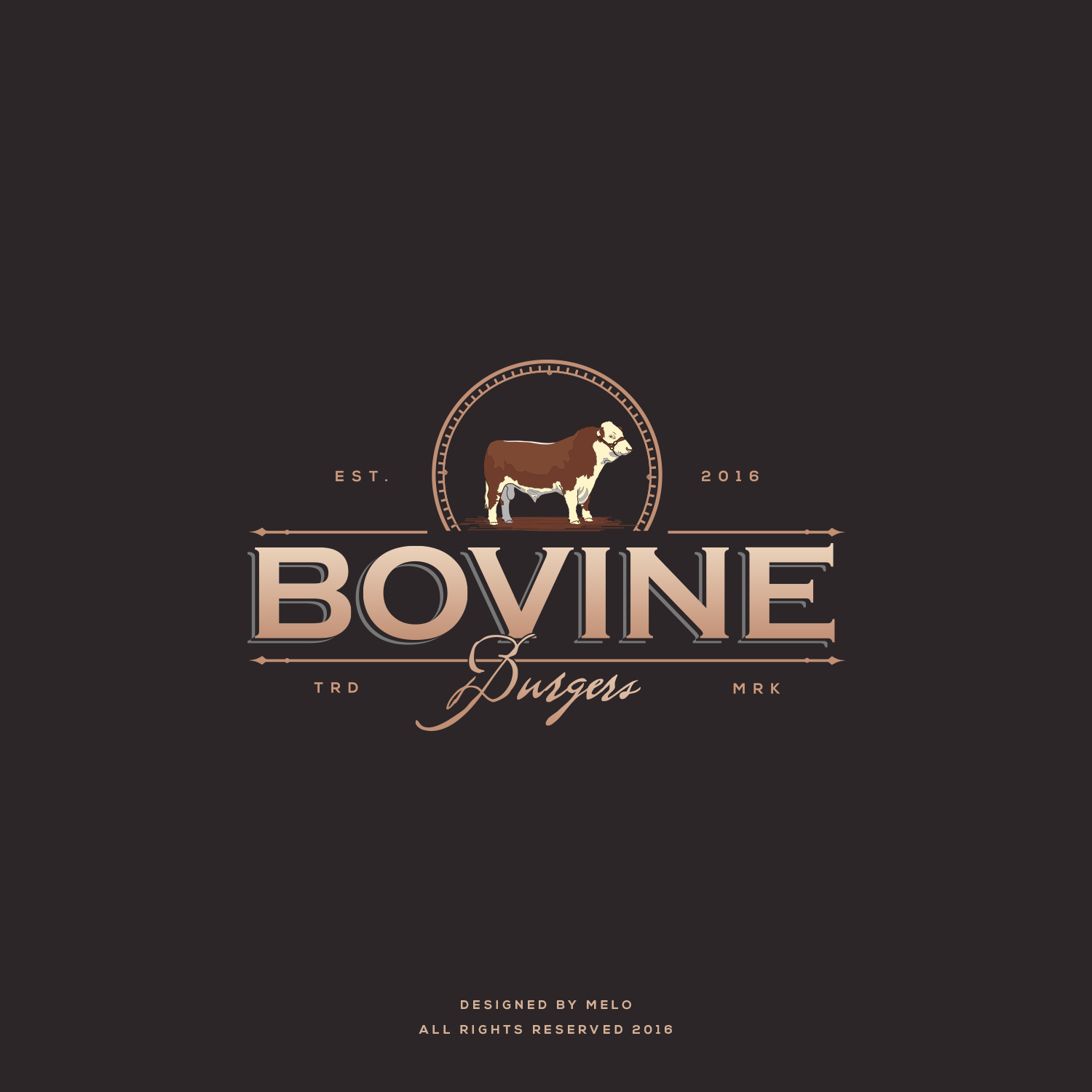Logo Design by Dreams.MELO for Bovine Burgers, Inc. | Design #11846358