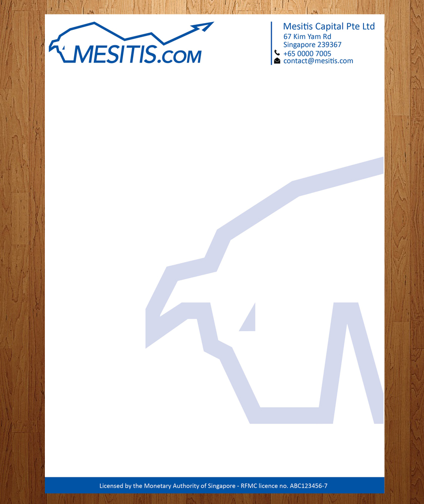 Letterhead Design by Anna  for Mesitis Capital Pte Ltd | Design #2379952
