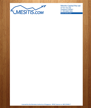 Letterhead Design by Anna  for Mesitis Capital Pte Ltd | Design: #2379961