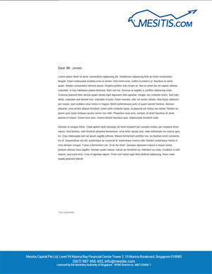 Letterhead Design by  Harpreet Singh for Mesitis Capital Pte Ltd | Design: #2380155