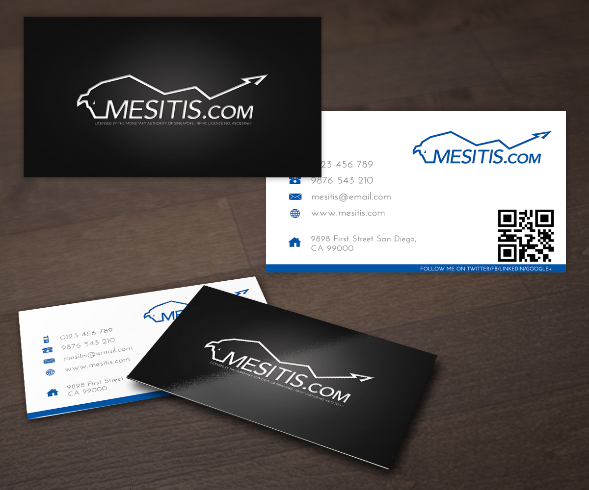 Visitenkarten-Design von FutureDesigne für Mesitis Capital Pte Ltd | Design #2366642