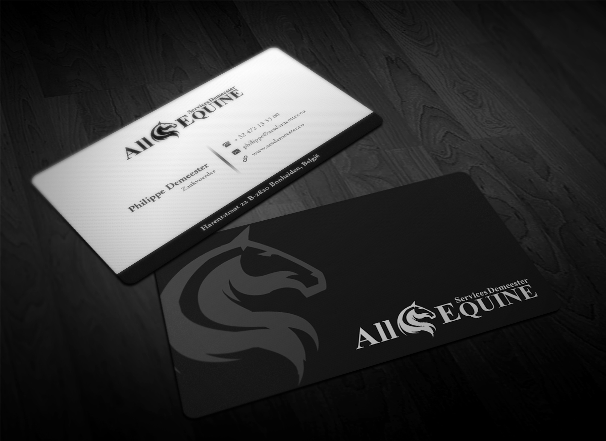 Business Card Design by Pointless Pixels India for All Equine Services Demeester | Design #11840207