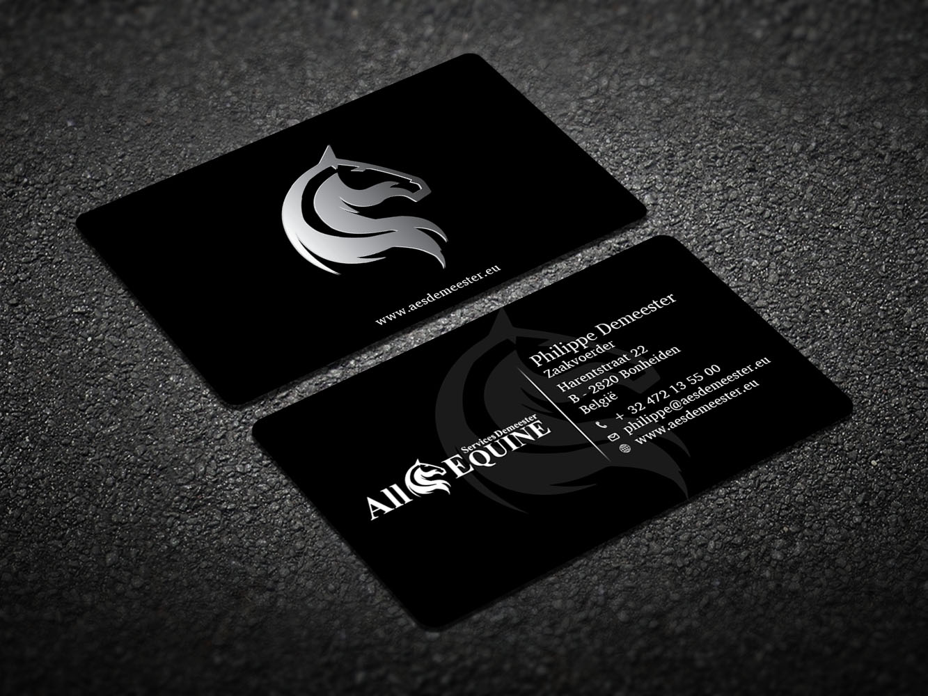Business Card Design by Verified artistry (Design garden) for All Equine Services Demeester | Design #11837240