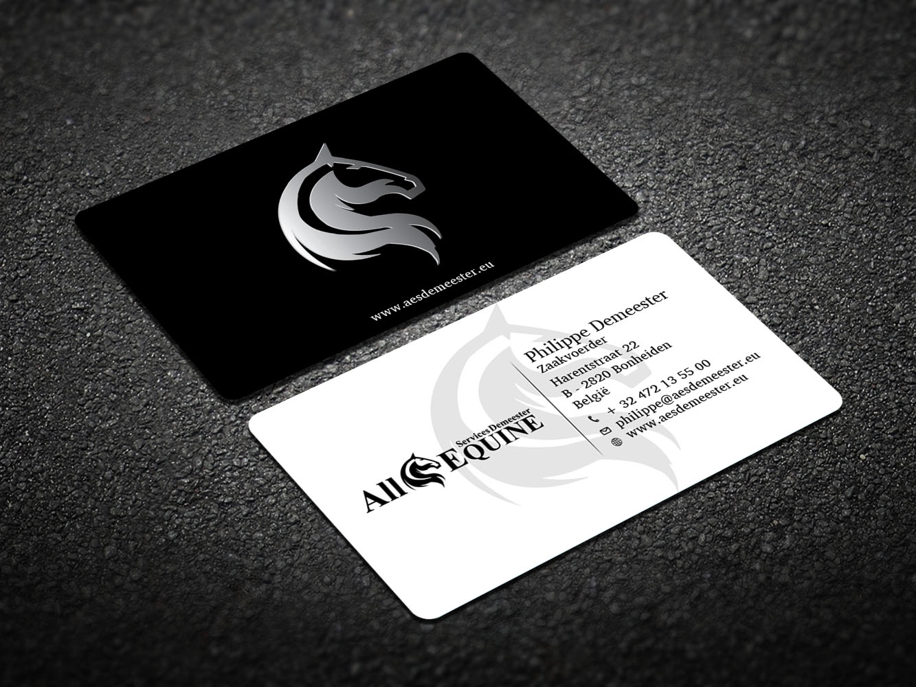 Business Card Design by Verified artistry (Design garden) for All Equine Services Demeester | Design #11837243