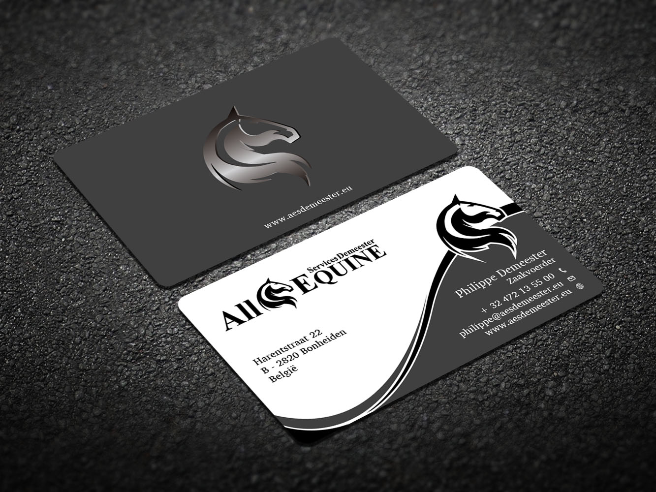 Business Card Design by Verified artistry (Design garden) for All Equine Services Demeester | Design #11837246