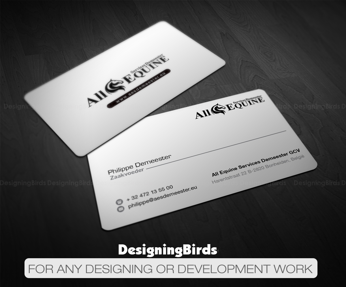 Business Card Design by Designing Birds for All Equine Services Demeester | Design #11837875