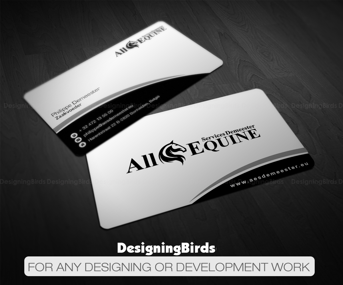 Business Card Design by Designing Birds for All Equine Services Demeester | Design #11838075