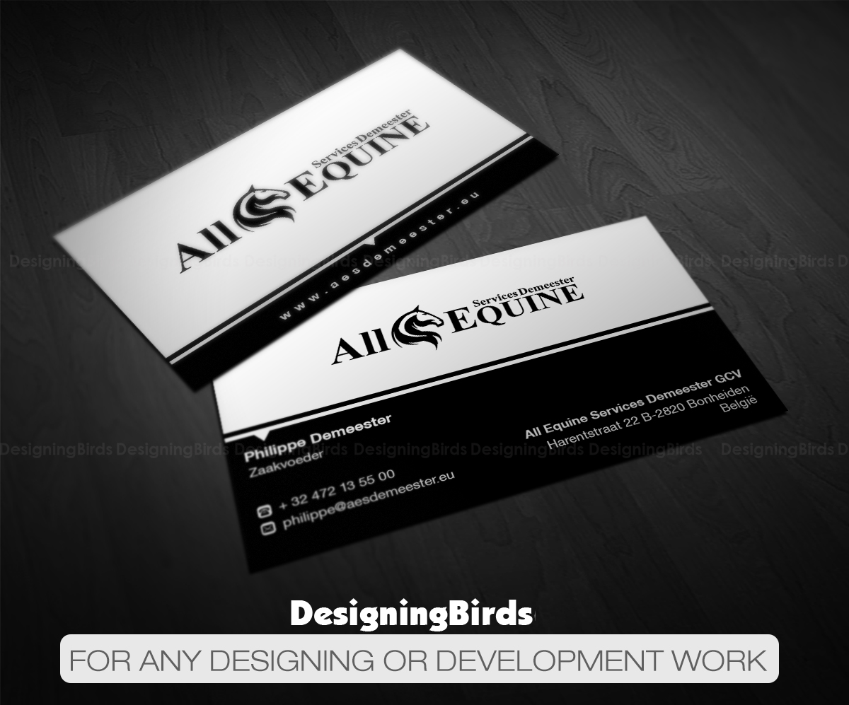 Business Card Design by Designing Birds for All Equine Services Demeester | Design #11838919
