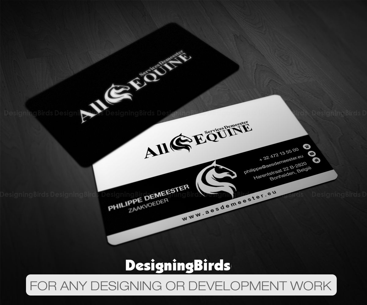 Business Card Design by Designing Birds for All Equine Services Demeester | Design #11839826