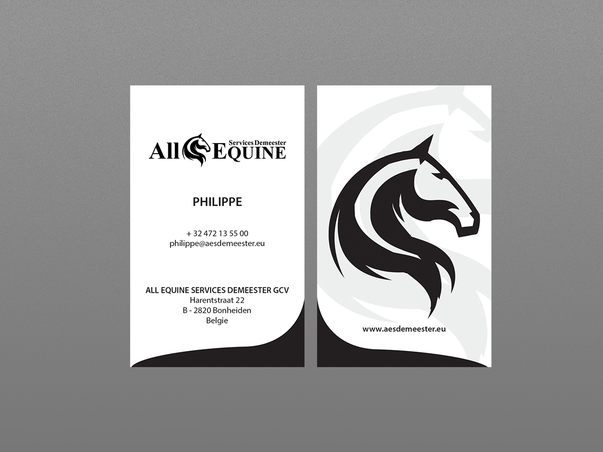 Business Card Design by Creations Box 2015 for All Equine Services Demeester | Design #11841188
