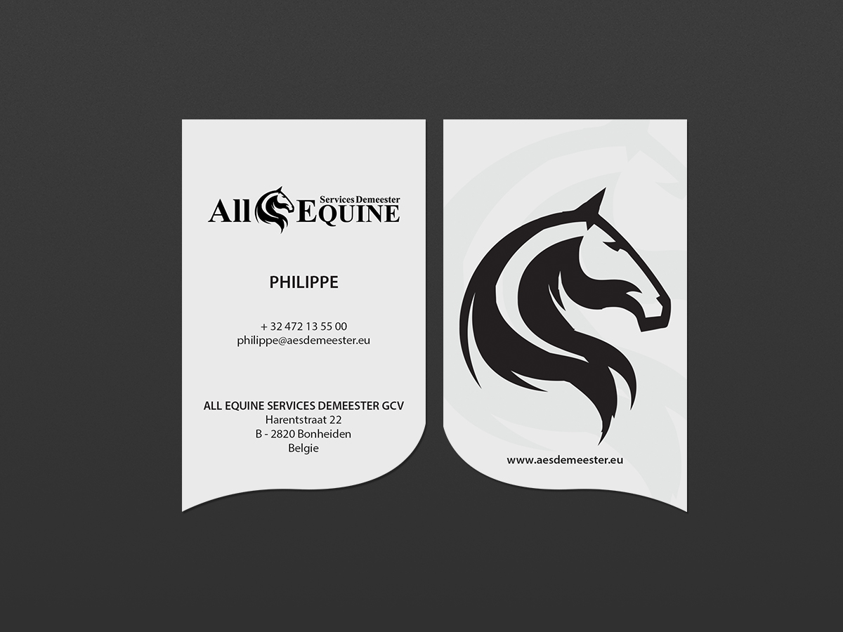 Business Card Design by Creations Box 2015 for All Equine Services Demeester | Design #11841190
