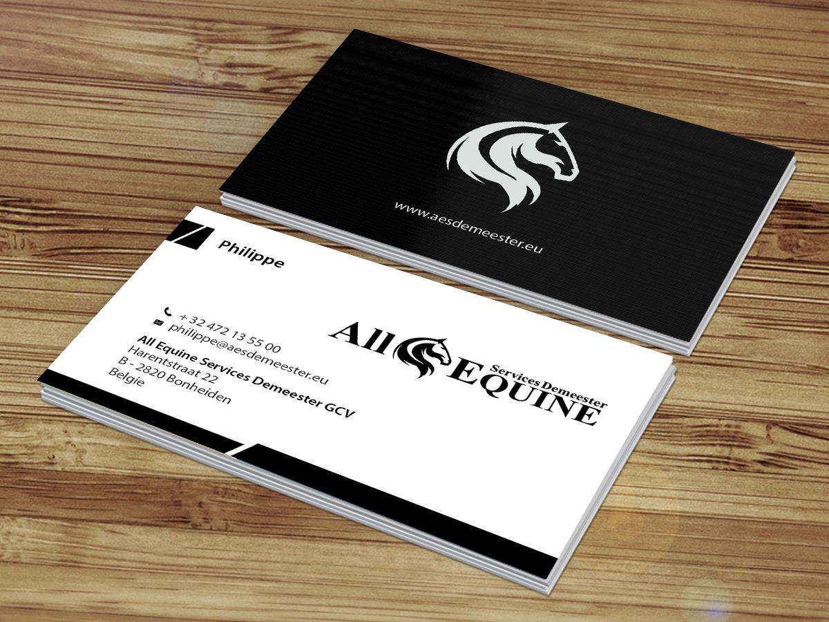 Business Card Design by Creations Box 2015 for All Equine Services Demeester | Design #11841545