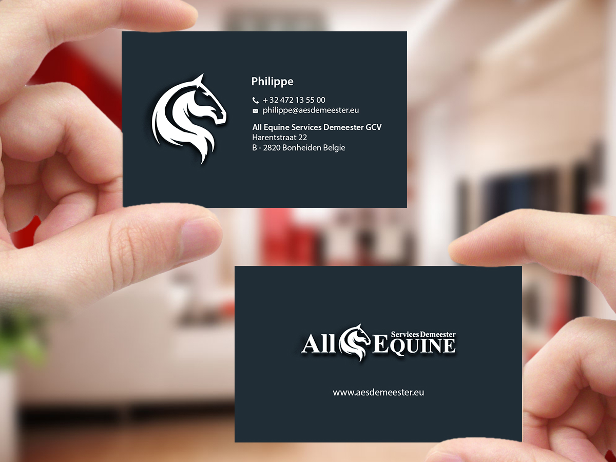 Business Card Design by Creations Box 2015 for All Equine Services Demeester | Design #11841546