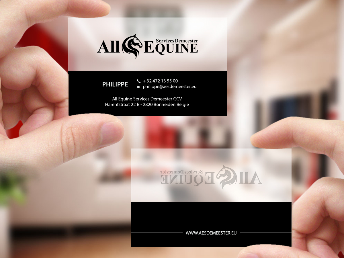 Business Card Design by Creations Box 2015 for All Equine Services Demeester | Design #11841547
