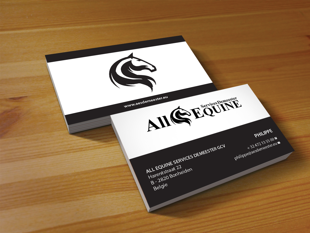 Business Card Design by Creations Box 2015 for All Equine Services Demeester | Design #11841554