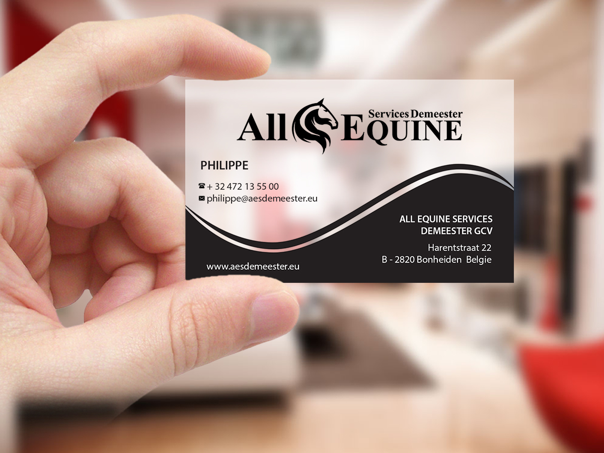 Business Card Design by Creations Box 2015 for All Equine Services Demeester | Design #11841566