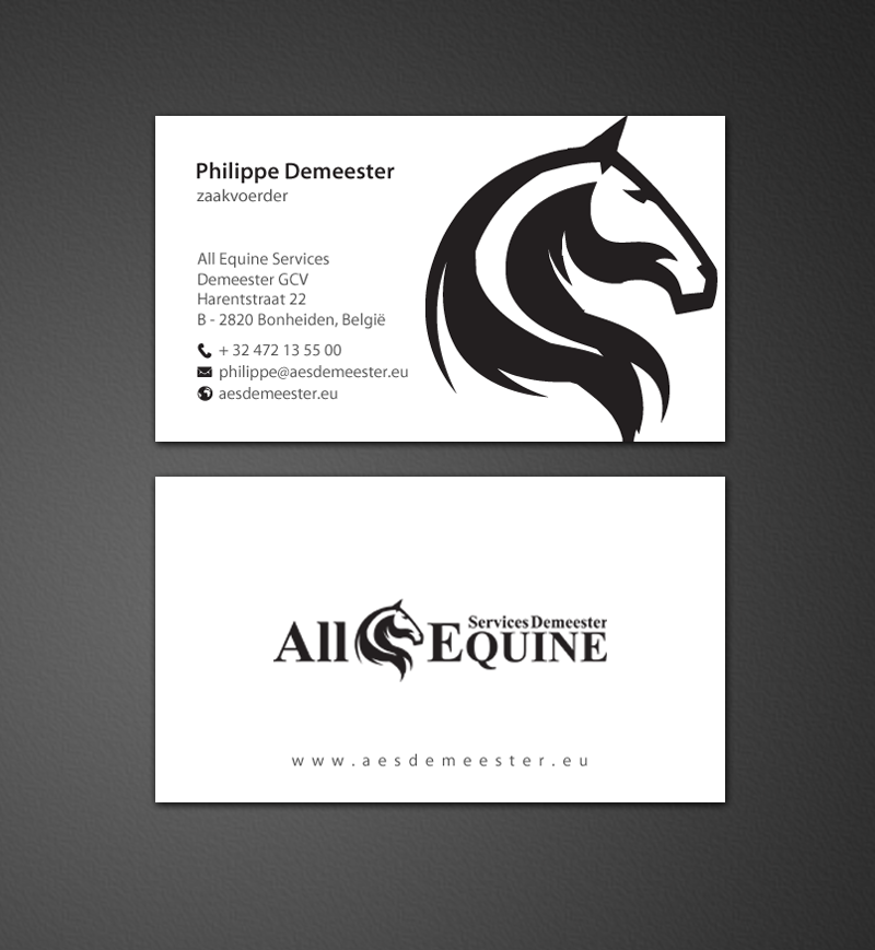 Business Card Design by chandrayaan.creative for All Equine Services Demeester | Design #11839308