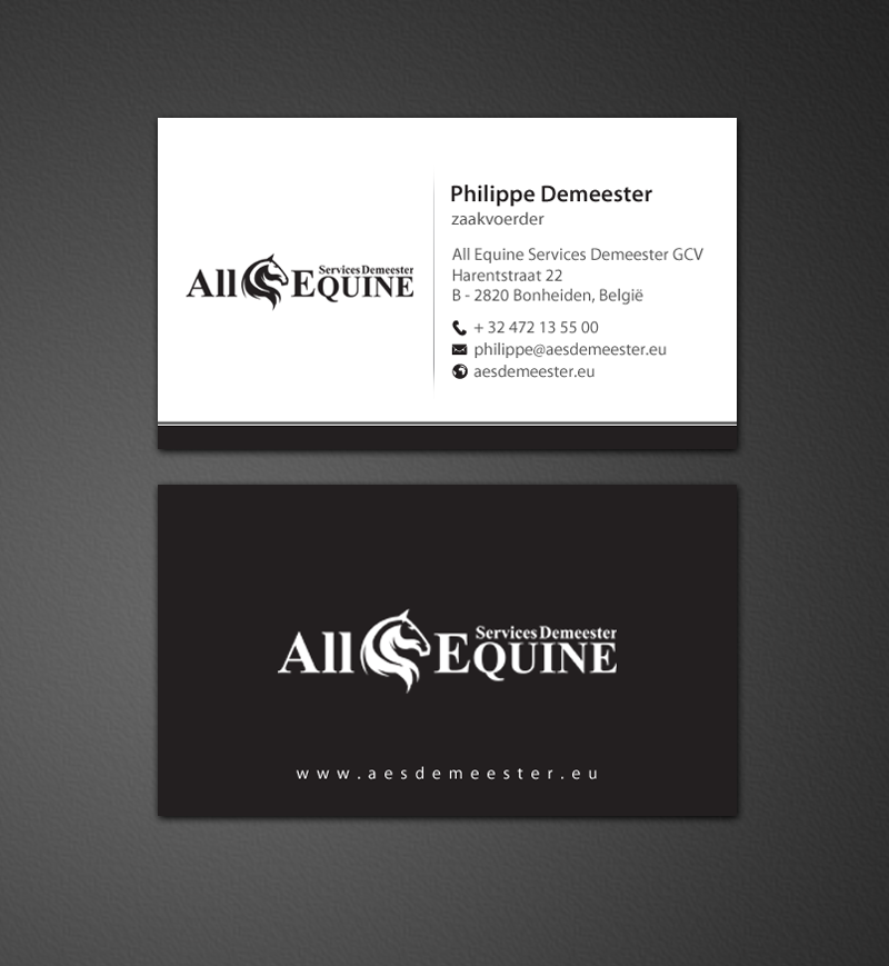 Business Card Design by chandrayaan.creative for All Equine Services Demeester | Design #11839310