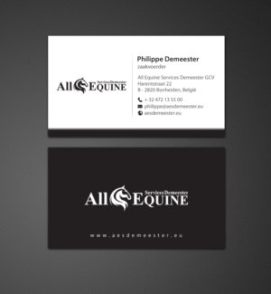 Business Card Design by chandrayaan.creative for All Equine Services Demeester | Design: #11839310