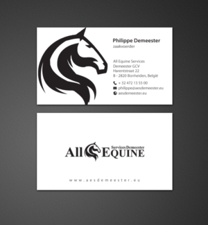 Business Card Design by chandrayaan.creative for All Equine Services Demeester | Design: #11839311