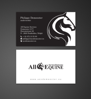 Business Card Design by chandrayaan.creative for All Equine Services Demeester | Design: #11839324
