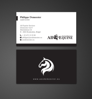 Business Card Design by chandrayaan.creative for All Equine Services Demeester | Design: #11839325