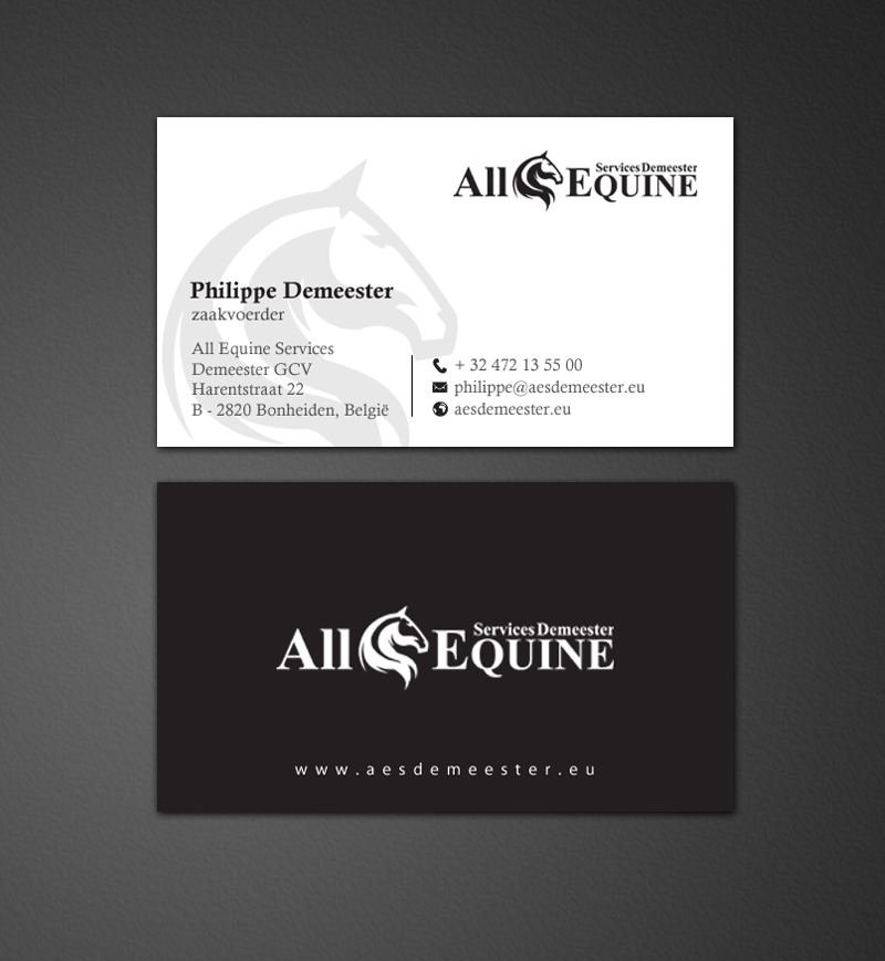 Business Card Design by chandrayaan.creative for All Equine Services Demeester | Design #11839328