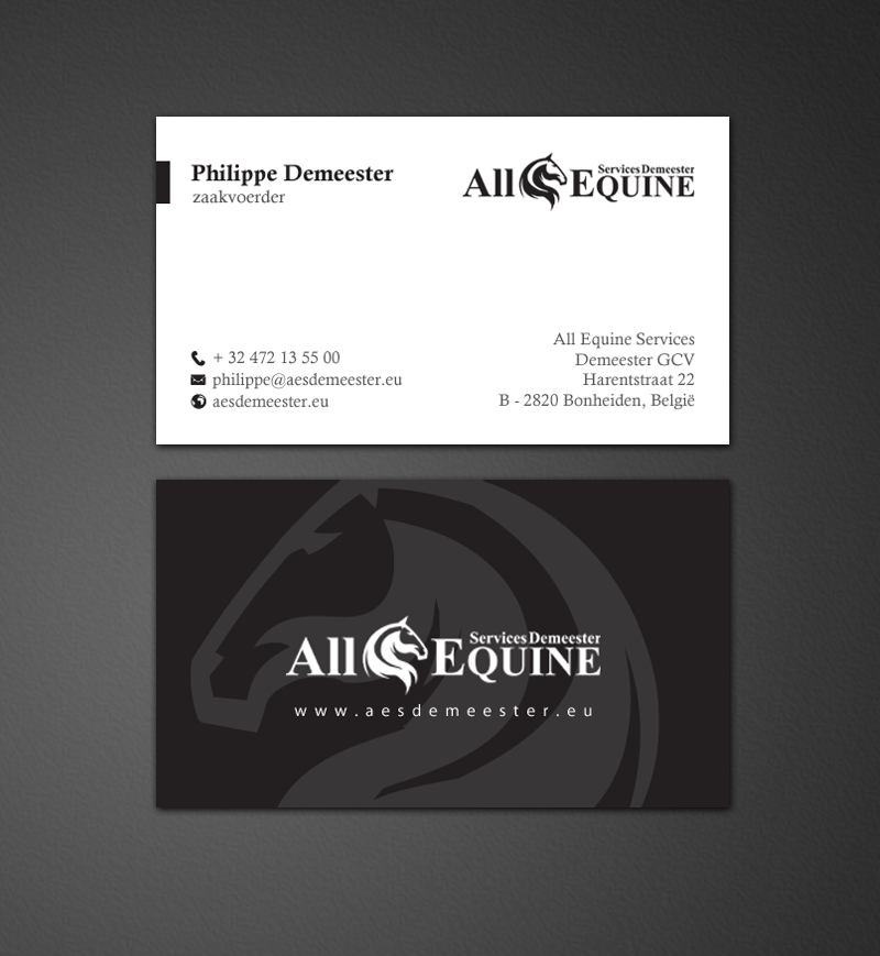 Business Card Design by chandrayaan.creative for All Equine Services Demeester | Design #11839337