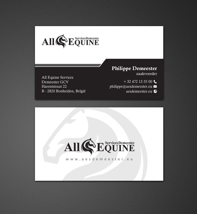 Business Card Design by chandrayaan.creative for All Equine Services Demeester | Design #11839338