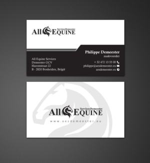 Business Card Design by chandrayaan.creative for All Equine Services Demeester | Design: #11839338