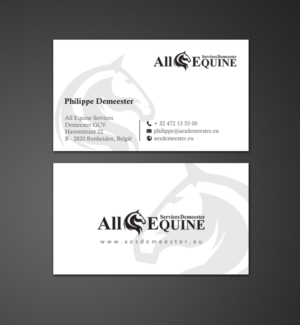 Business Card Design by chandrayaan.creative for All Equine Services Demeester | Design: #11855895