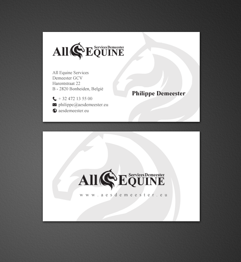 Business Card Design by chandrayaan.creative for All Equine Services Demeester | Design #11855965