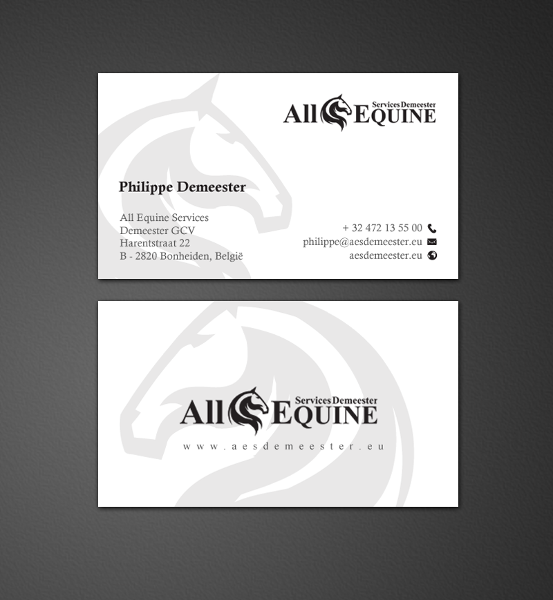 Visitenkarten-Design von chandrayaan.creative für All Equine Services Demeester | Design #11856057