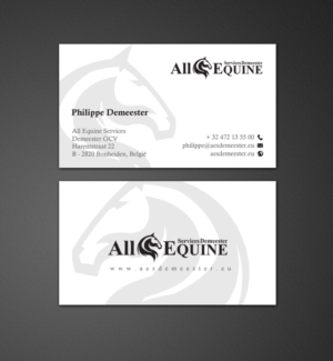 Business Card Design by chandrayaan.creative for All Equine Services Demeester | Design: #11856057