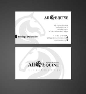 Business Card Design by chandrayaan.creative for All Equine Services Demeester | Design: #11856063