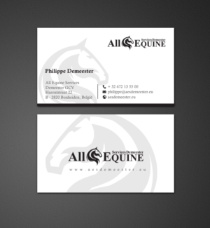 Business Card Design by chandrayaan.creative for All Equine Services Demeester | Design: #11856169