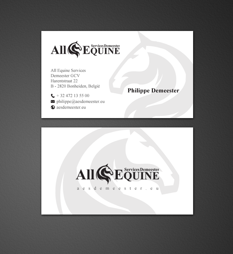 Business Card Design by chandrayaan.creative for All Equine Services Demeester | Design #11867264