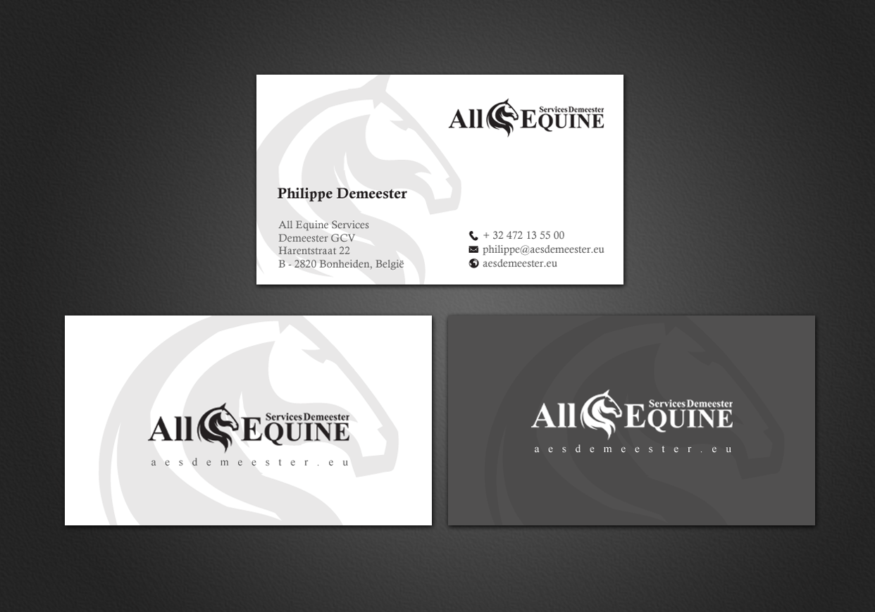 Business Card Design by chandrayaan.creative for All Equine Services Demeester | Design: #11868399
