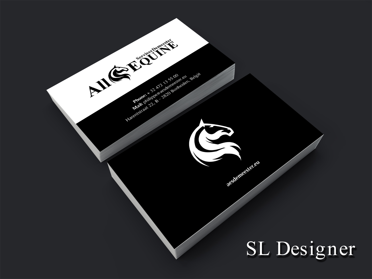 Business Card Design by SL Designer for All Equine Services Demeester | Design #11827015
