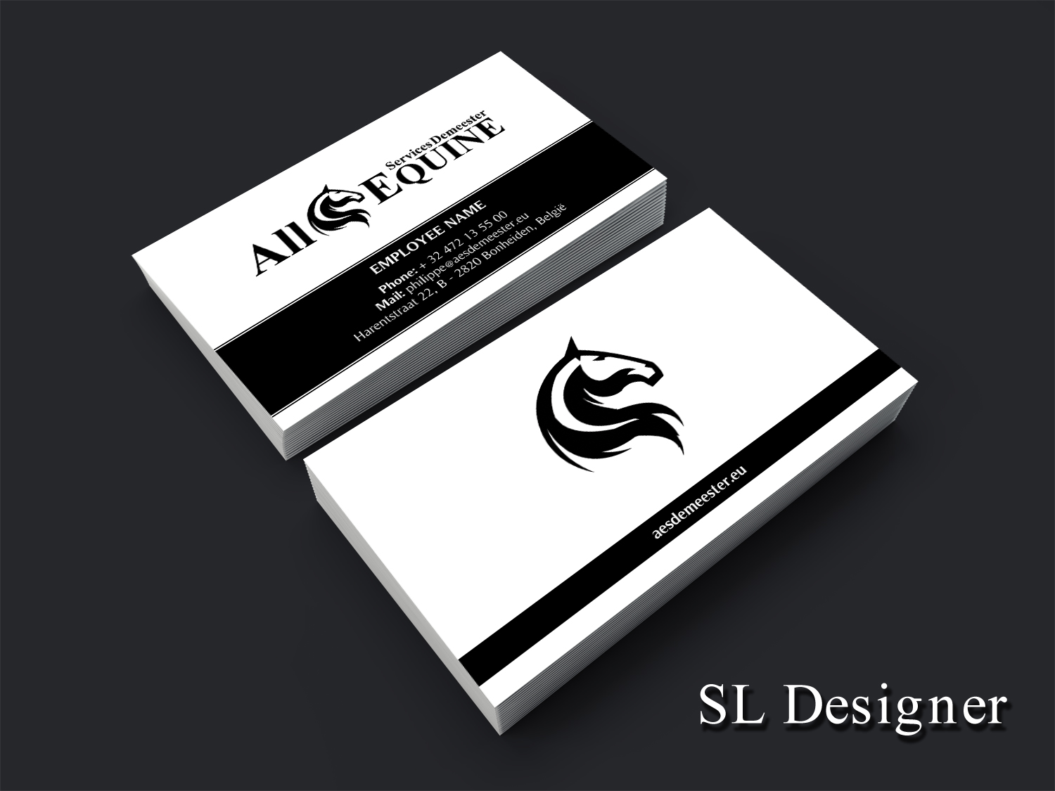 Business Card Design by SL Designer for All Equine Services Demeester | Design #11827016
