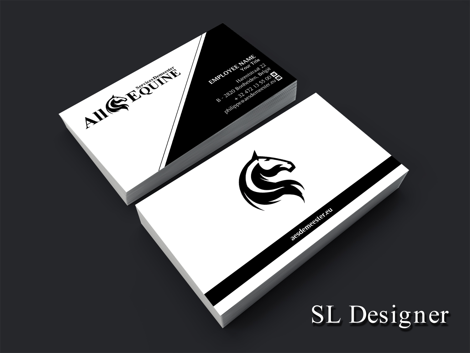 Business Card Design by SL Designer for All Equine Services Demeester | Design #11827017