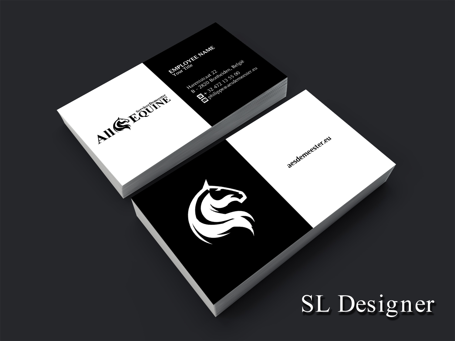 Business Card Design by SL Designer for All Equine Services Demeester | Design #11827018