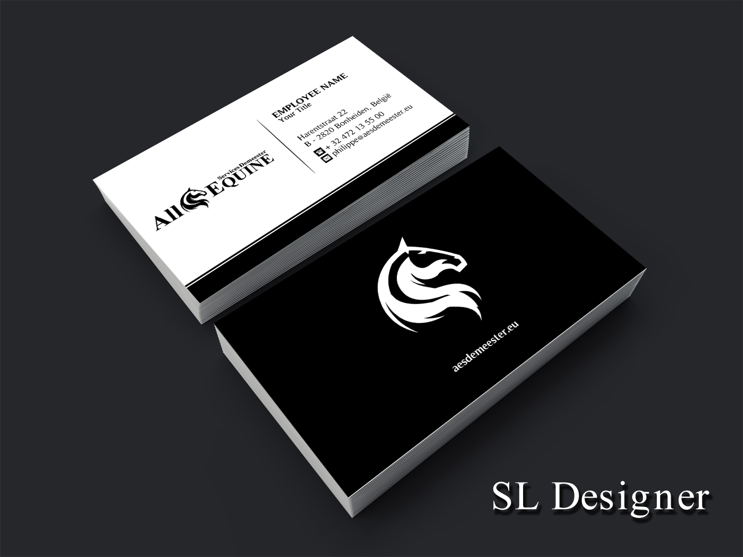 Business Card Design by SL Designer for All Equine Services Demeester | Design #11827020