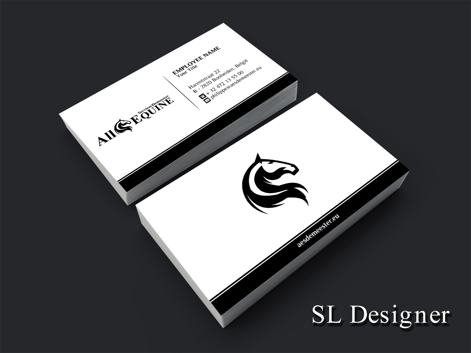 Business Card Design by SL Designer for All Equine Services Demeester | Design #11827021