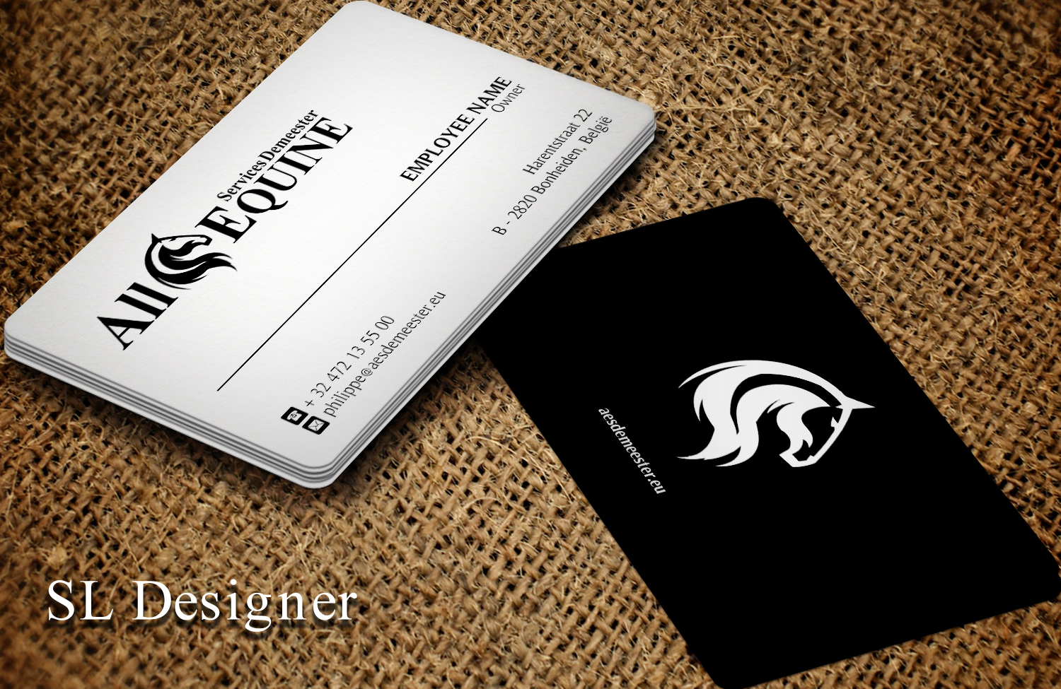 Business Card Design by SL Designer for All Equine Services Demeester | Design #11827025