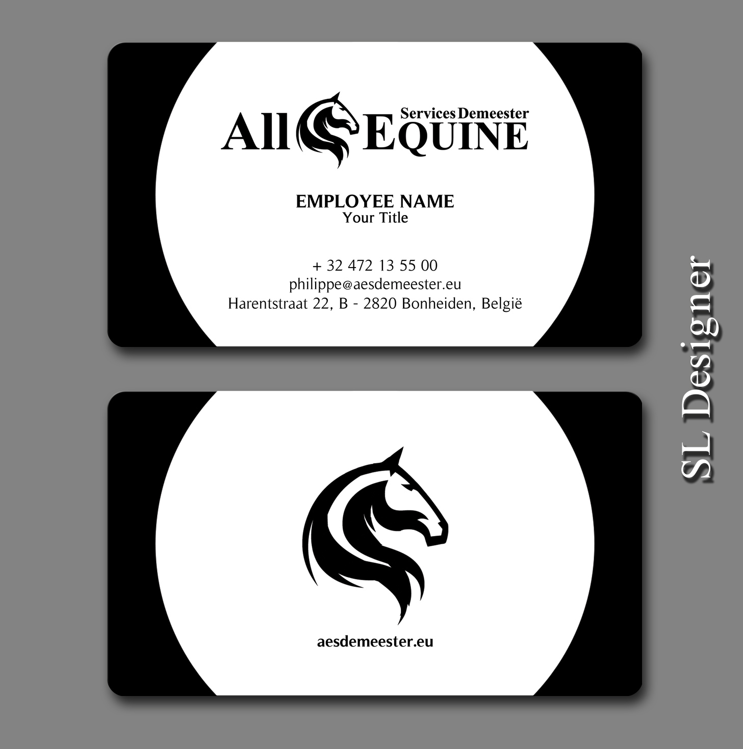 Business Card Design by SL Designer for All Equine Services Demeester | Design #11827027