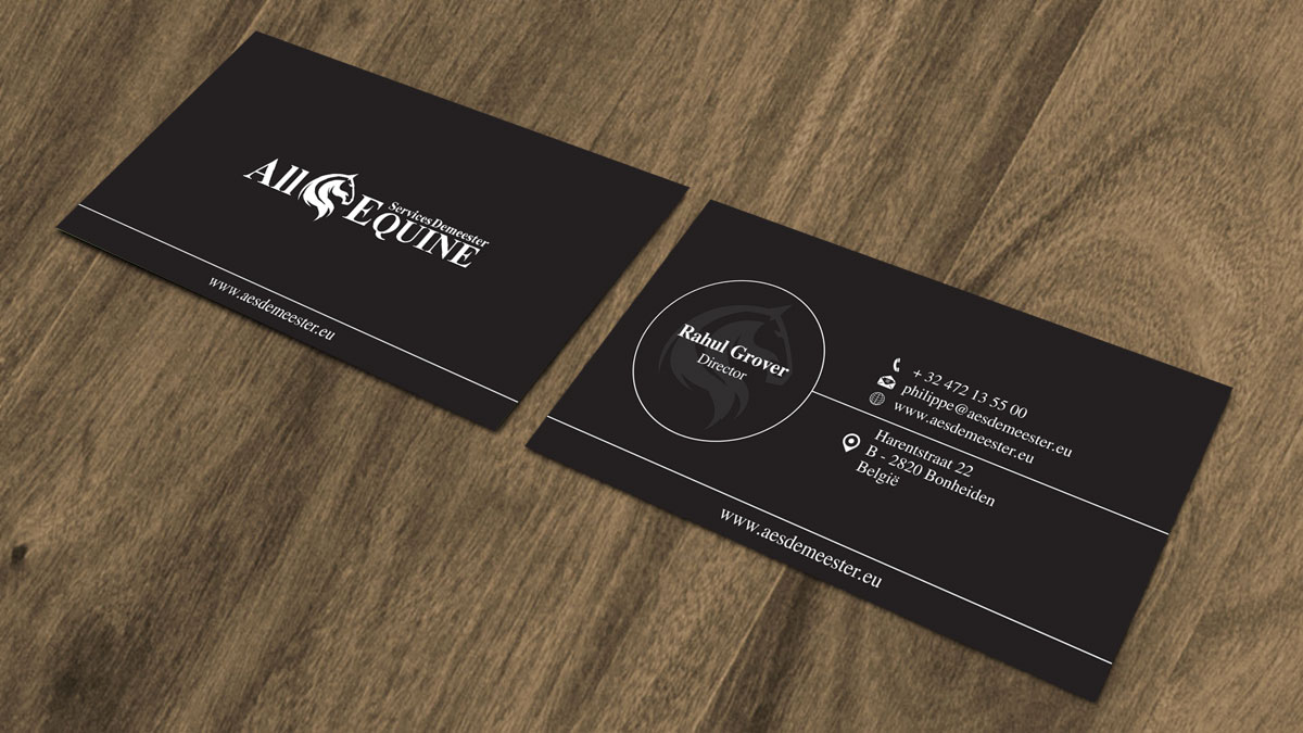 Business Card Design by alpesh9520 for All Equine Services Demeester | Design #11828274