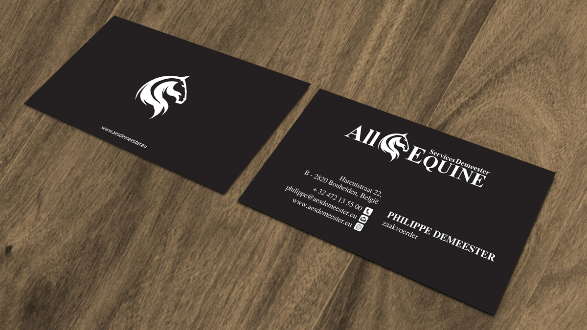 Business Card Design by alpesh9520 for All Equine Services Demeester | Design #11840970